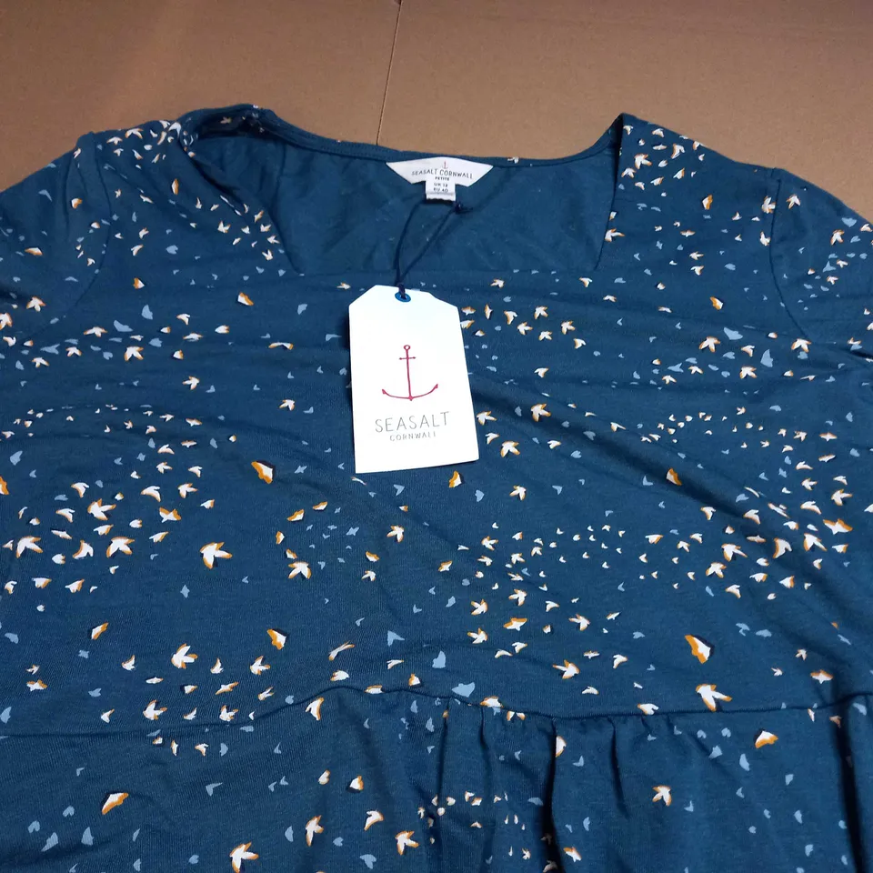 SEASALT CORNWALL PAINT SHARDS DRESS STARLINGS DARK WRECKAGE DRESS IN SEA GREEN - UK 12