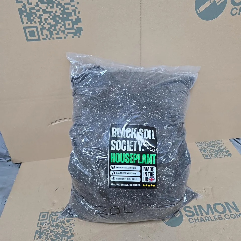 BLACK SOIL SOCIETY HOUSEPLANT SOIL MIX – 20L, MADE IN THE UK