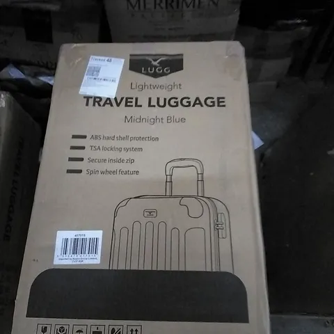 BOXED LUGG LIGHTWEIGHT TRAVEL LUGGAGE SUITCASE - MIDNIGHT BLUE 