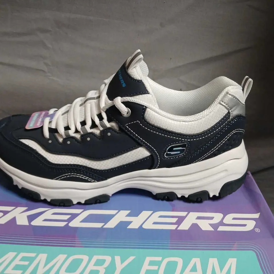 SKECHERS WOMEN'S MEMORY FOAM SNEAKERS – NAVY/BLUE, UK 6 (EU 39)