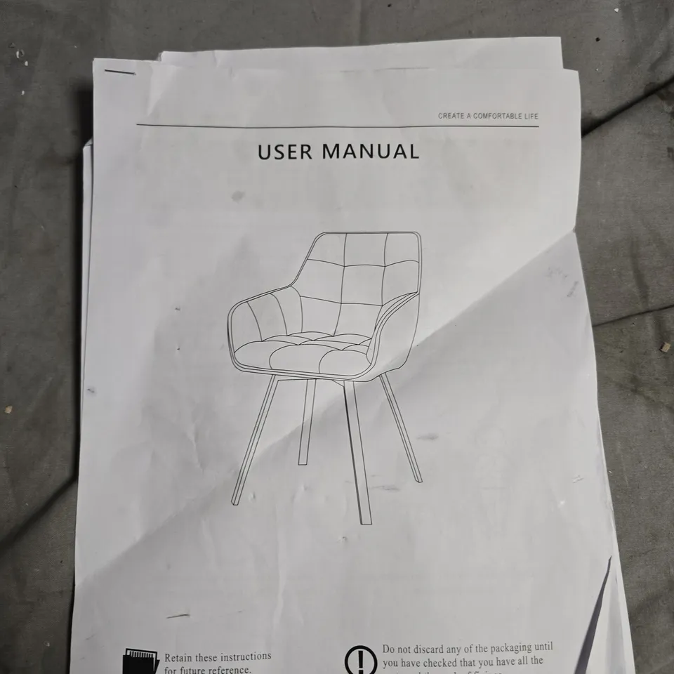 BROWN FAUX-LEATHER UPHOLSTERED ARMCHAIR – BOXED 