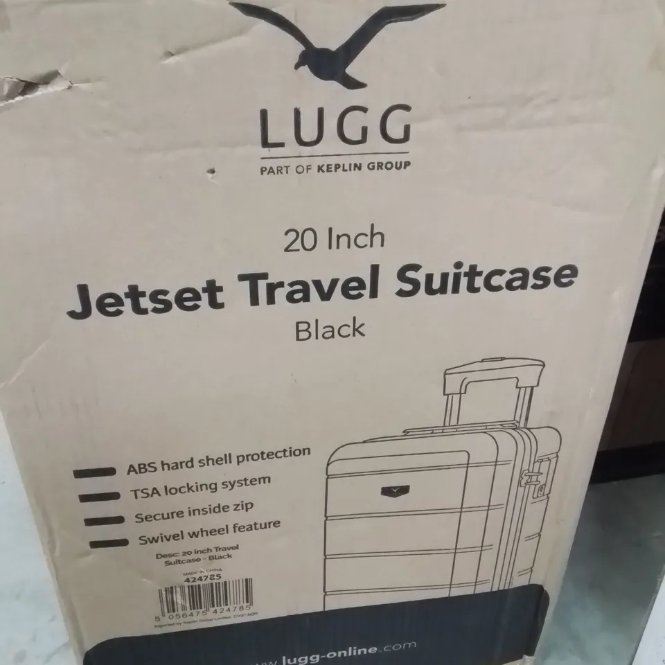 BOXED LUGG 20INCH JETSET TRAVEL SUITCASE BLACK