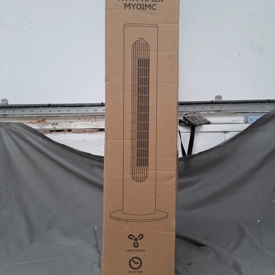 BOXED MYLEK MY01MC TOWER FAN IN WHITE