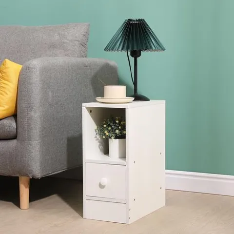 PANTANAL SLIM BEDSIDE TABLE WITH DRAWER AND OPEN SHELF