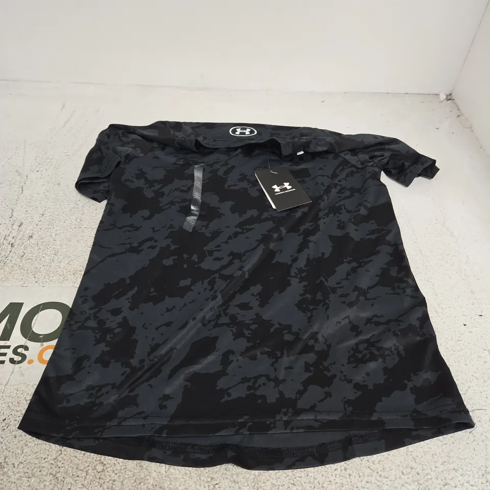 UNDER ARMOUR KIDS' TECH 2.0 T-SHIRT – BLACK/ANTHRACITE, SIZE S