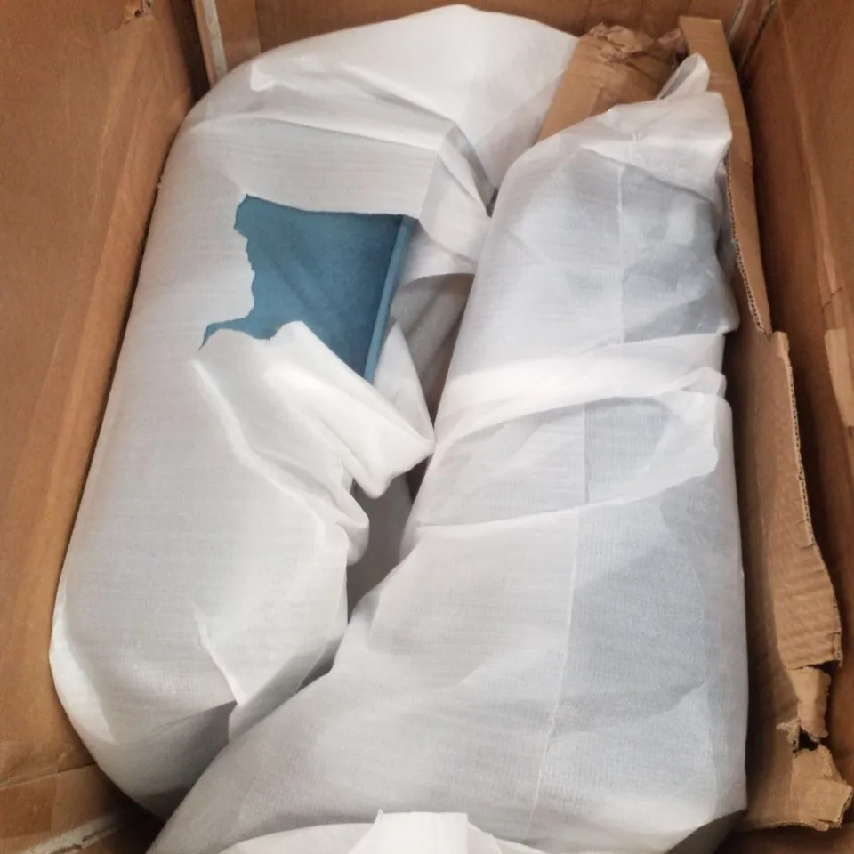 BOXED TEAL FABRIC DINING CHAIRS 