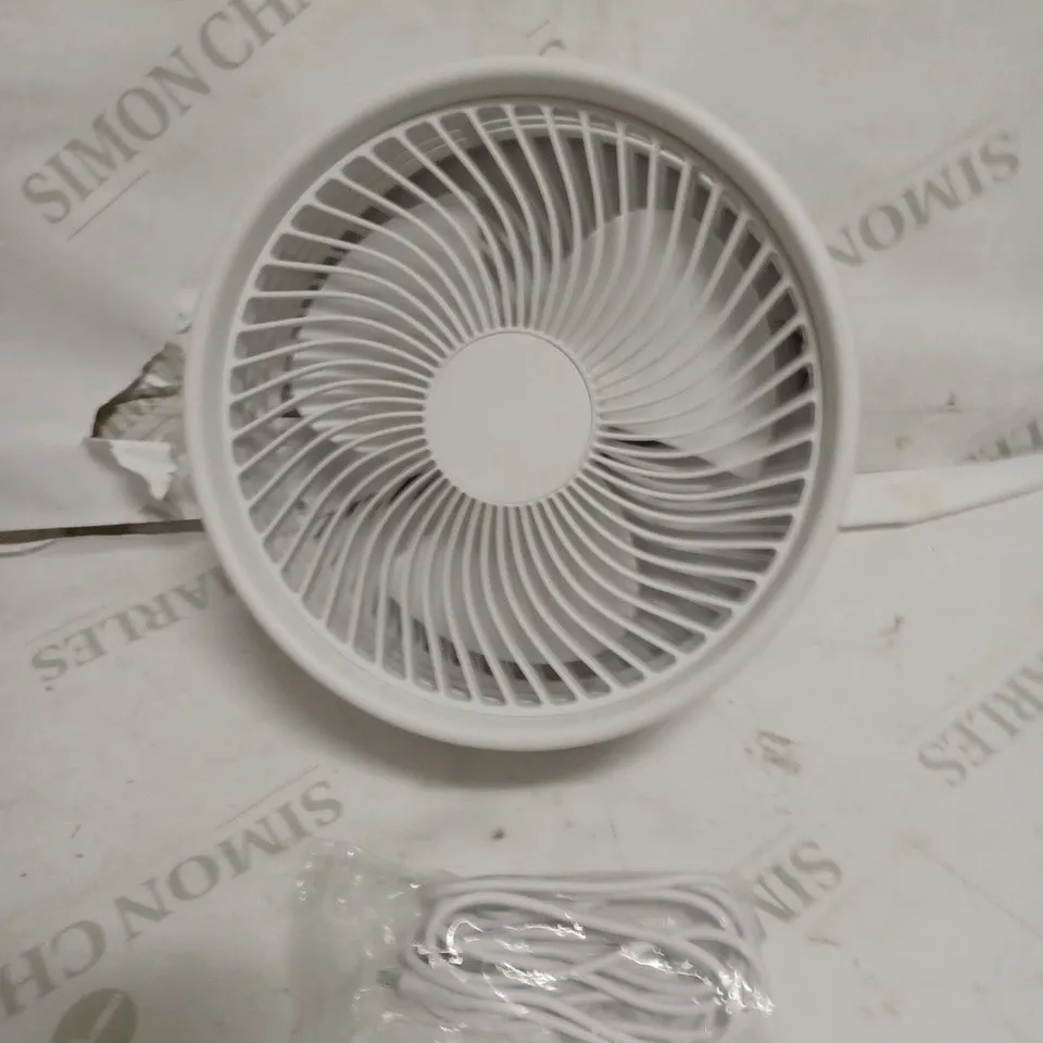 BELL & HOWELL RECHARGEABLE EXTENDABLE DESK & FLOOR FAN, WHITE