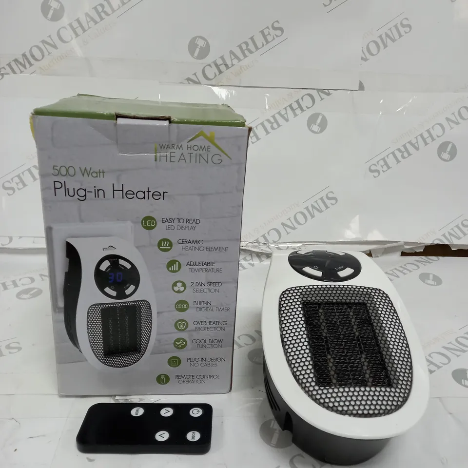 BOXED 500 WATT PLUG-IN HEATER