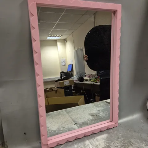 PINK SCALLOP EDGE MIRROR - COLLECTION ONLY 