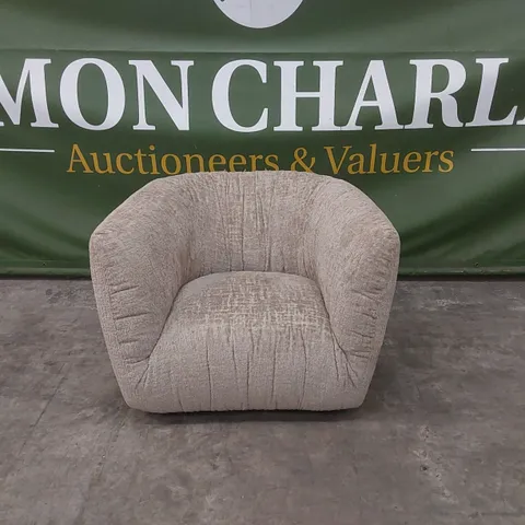 QUALITY DESIGNER ROCHE SWIVEL CHAIR IN OMBRE FABRIC - BEIGE 