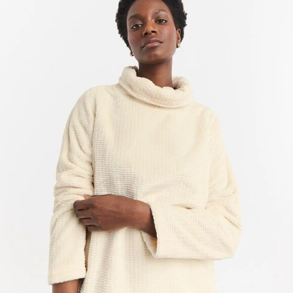 REGATTA WOMENS BARDOU II VELOUR COWL NECK SWEATSHIRT PULLOVER VANILLA UK SIZE 14