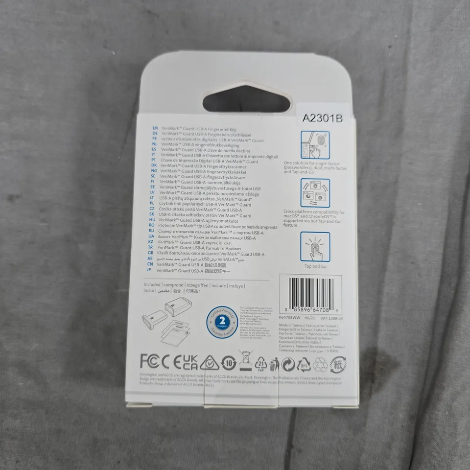 BOXED AND SEALED KENSINGTON VERIMARK GUARD USB-A FINGERPRINT KEY FIDO2