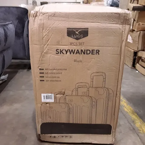 BOXED LUGG 3 PIECE SKYWANDER LUGGAGE SET - BLACK