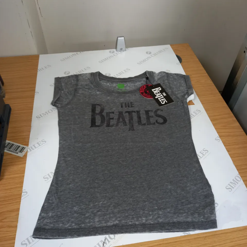 WOMENS GREY THE BEATLES T-SHIRT SIZE SMALL