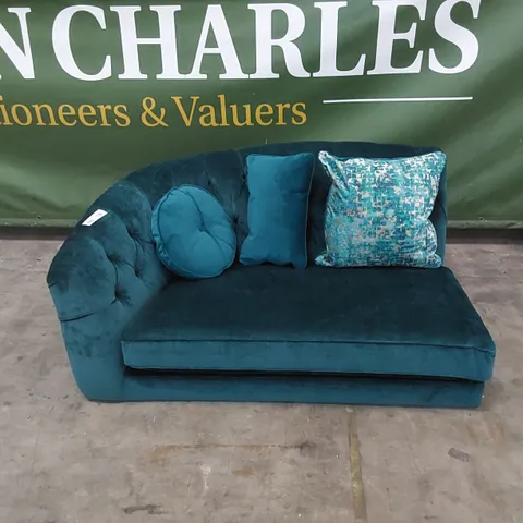 DESIGNER BIJOU SOFA PIECE IN TEAL WITH SCATTER CUSHIONS