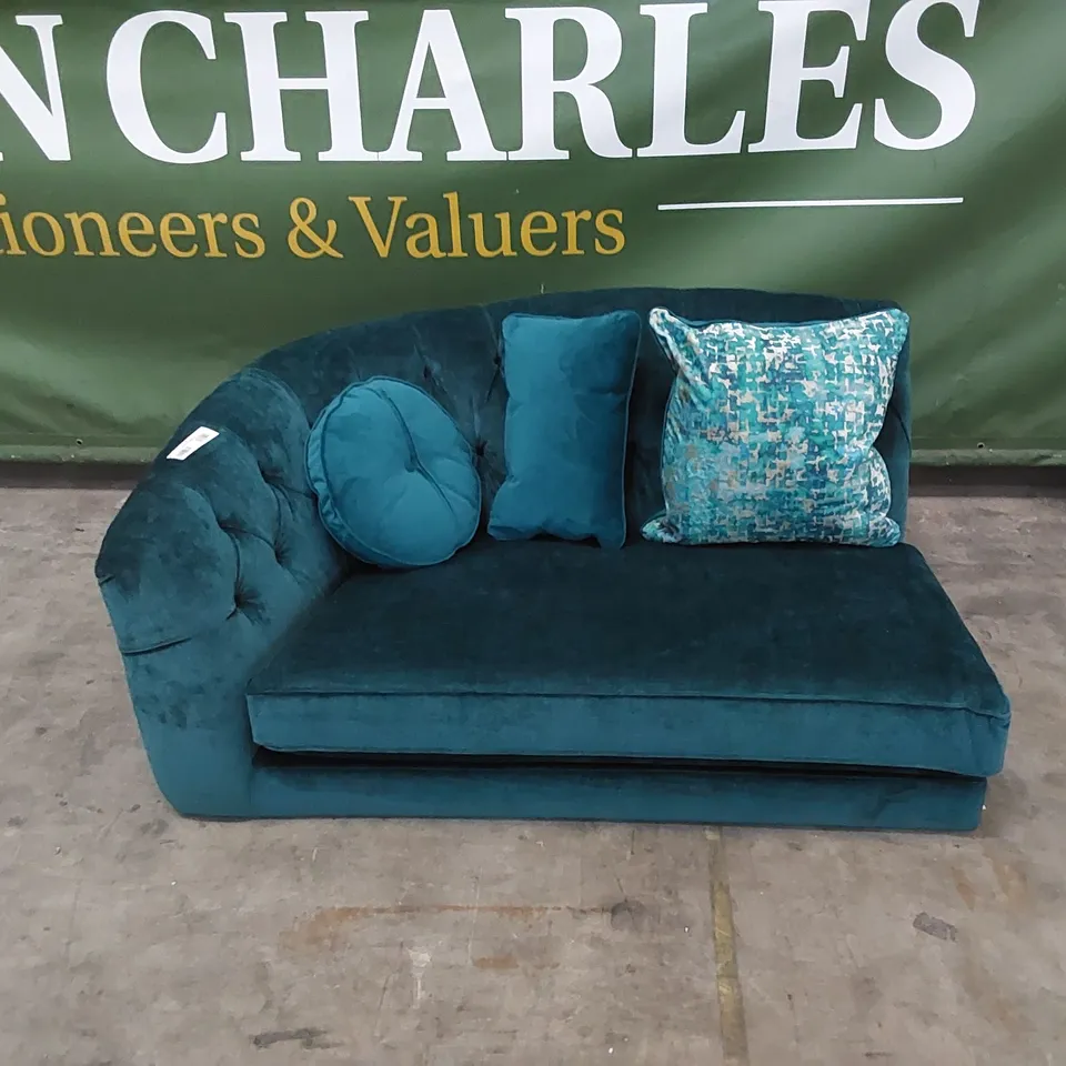 DESIGNER BIJOU SOFA PIECE IN TEAL WITH SCATTER CUSHIONS