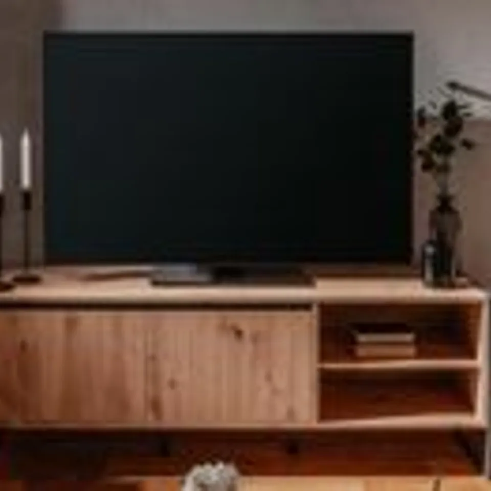 BOXED DESIGNER DENVER 54 TV UNIT CABINET IN ANTHRACITE- H 55 X L 159 X D 40 CM 