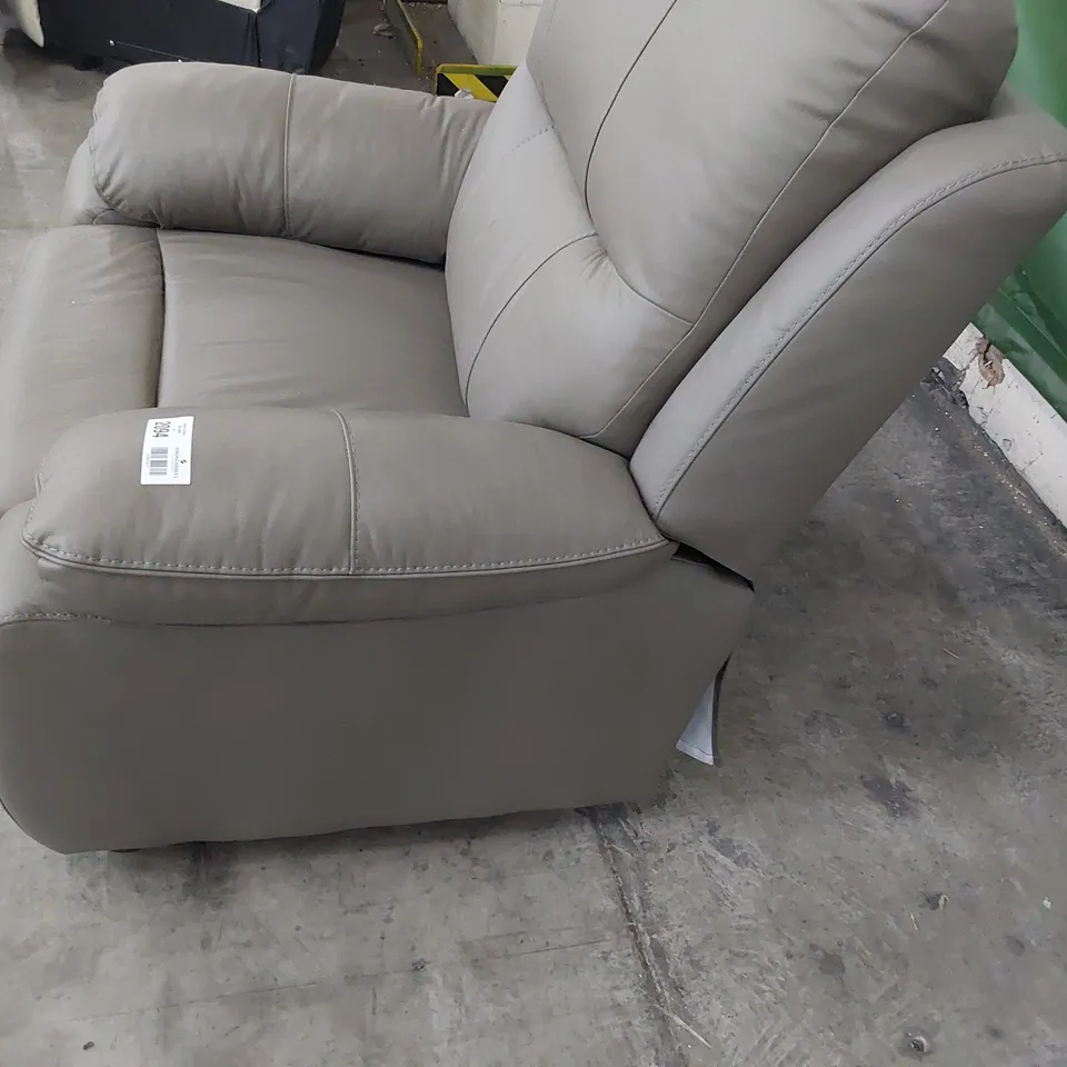 DESIGNER EASY CHAIR GREY LEATHER 