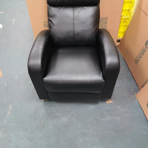 BLACK LEATHER RECLINING RAMSEY ARMCHAIR