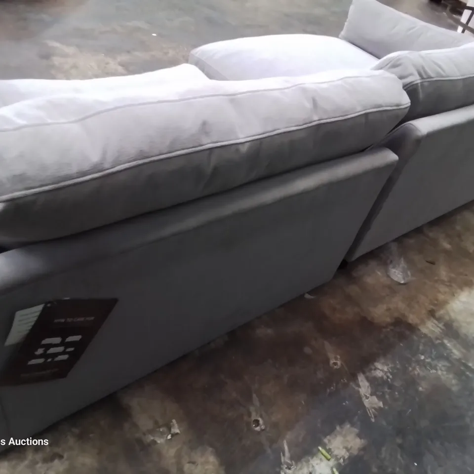 QUALITY BRITISH DESIGNER LOUNGE Co. THREE SEATER SOFA PLUSH GREY FABRIC 