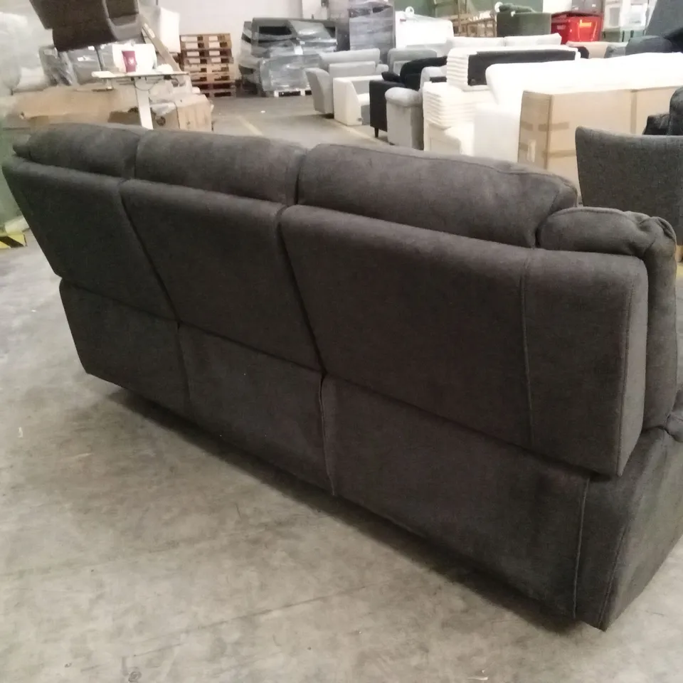 ALBION FABRIC 3 SEATER HIGH BACK MANUAL RECLINER SOFA - CHARCOAL RRP £749