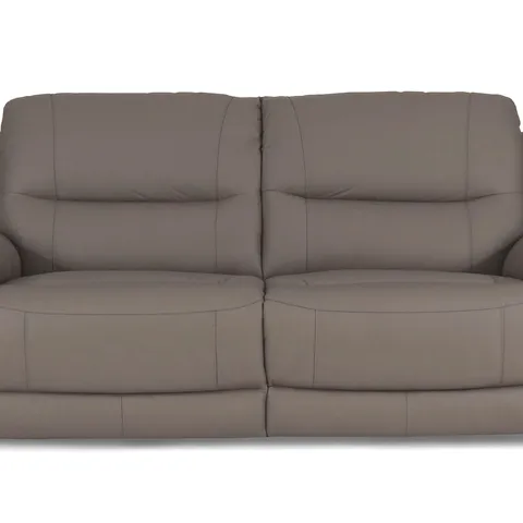 BOXED DESIGNER TIVOLI THREE SEATER SOFA DARK GREY LEATHER