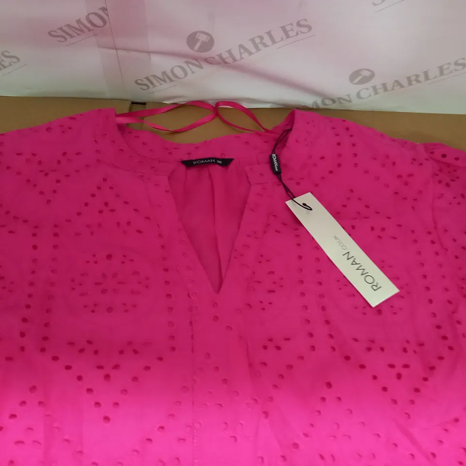 ROMAN PINK TIERED SMOCK DRESS - 20