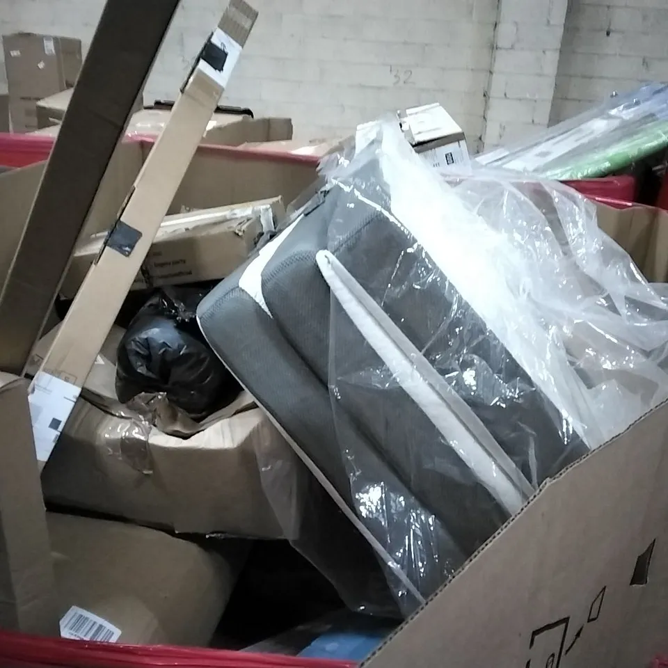 PALLET OF ASSORTED PRODUCTS AND HOUSEHOLD GOODS TO INCLUDE;16 INCH STANDING FAN,FOAM TOILET SEAT,LED LIGHT