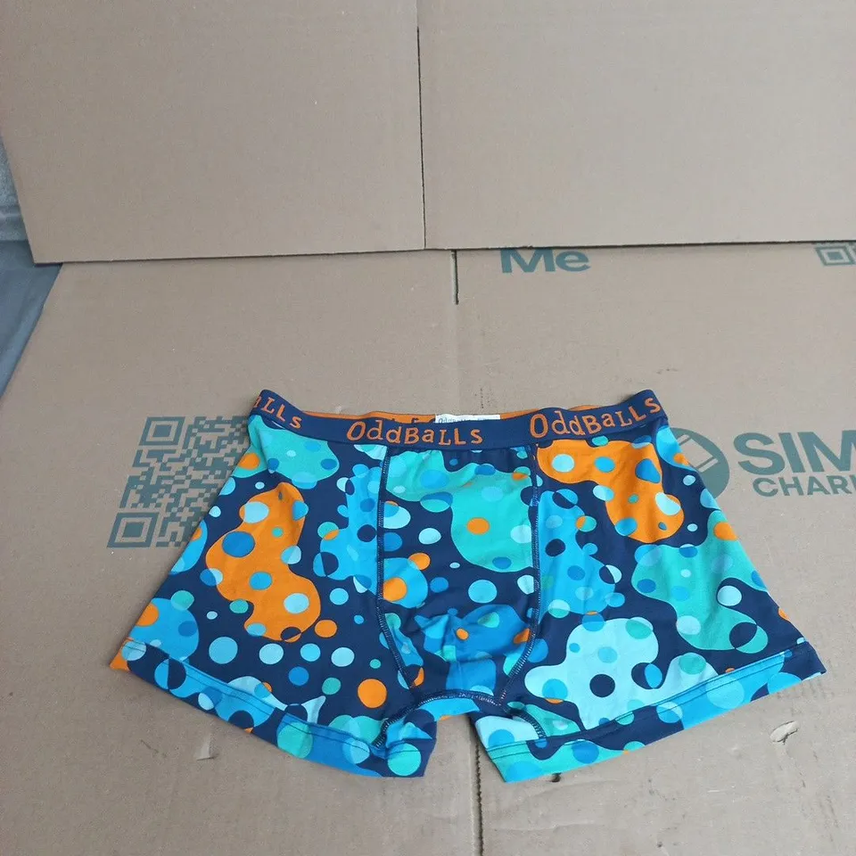 ODDBALLS MEN'S UNDERWEAR – BOXER SHORTS, XL, BLUE/ORANGE POLKA DOT