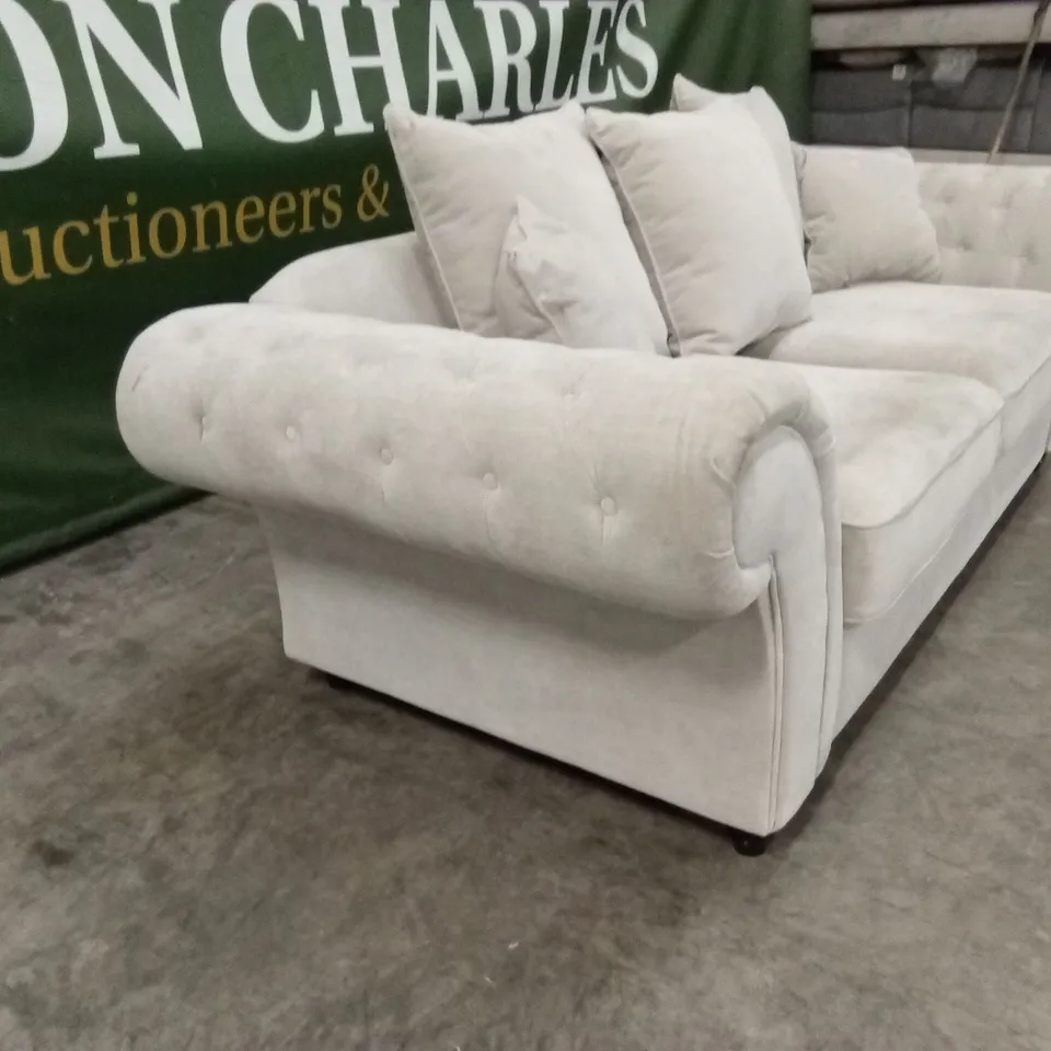 WINDSOR 3 SEATER FABRIC SCATTER BACK SOFA - NATURAL RRP £949