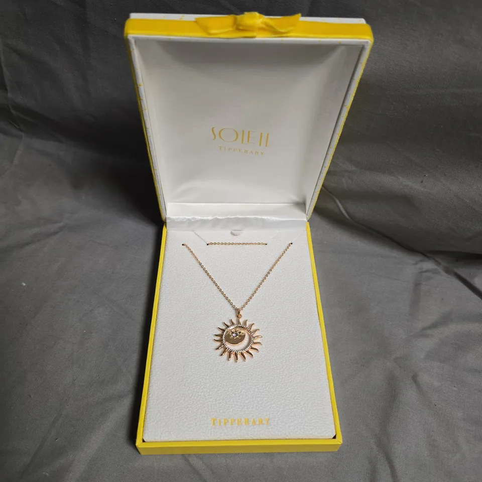 SOLEIL SUNBURST PENDANT NECKLACE – ROSE GOLD TONE (TIPPERARY)
