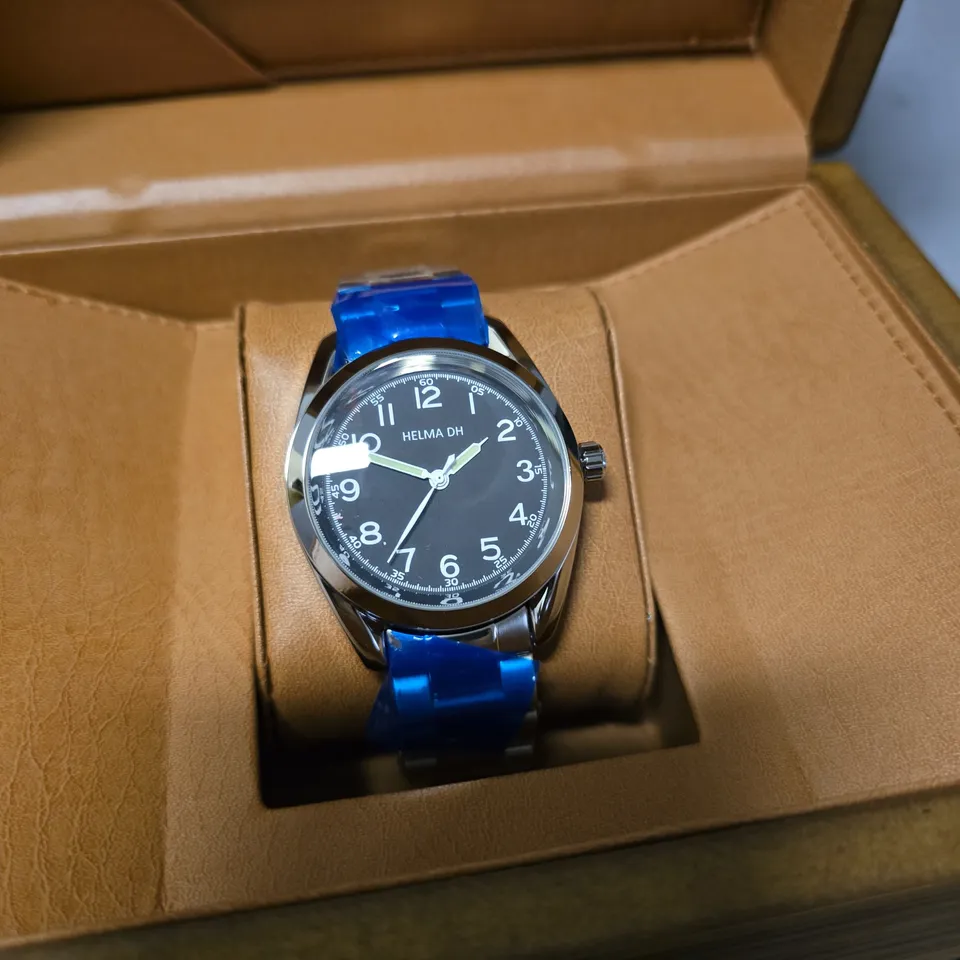 HELMHA DH WATCH –  STAINLESS STEEL STRAP – 3ATM WATER RESISTANT – LUXURY GIFT BOX 