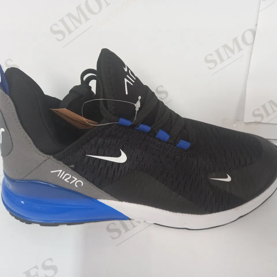 PAIR OF DESIGNER SHOES IN THE STYLE OF NIKE IN BLACK/BLUE/WHITE UK SIZE 5.5