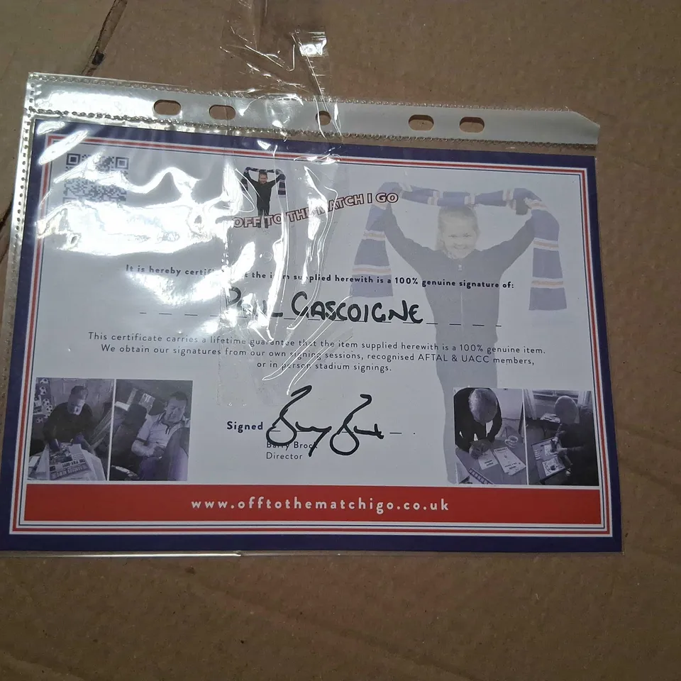 FRAMED PAUL GASCOIGNE SIGNED RANGERS FC PHOTO COLLAGE
