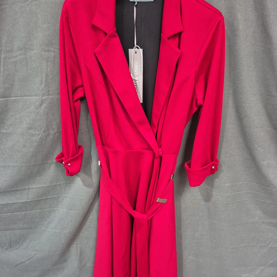 MICHAELA LOUISA RED BELTED COAT - SIZE UNSPECIFIED
