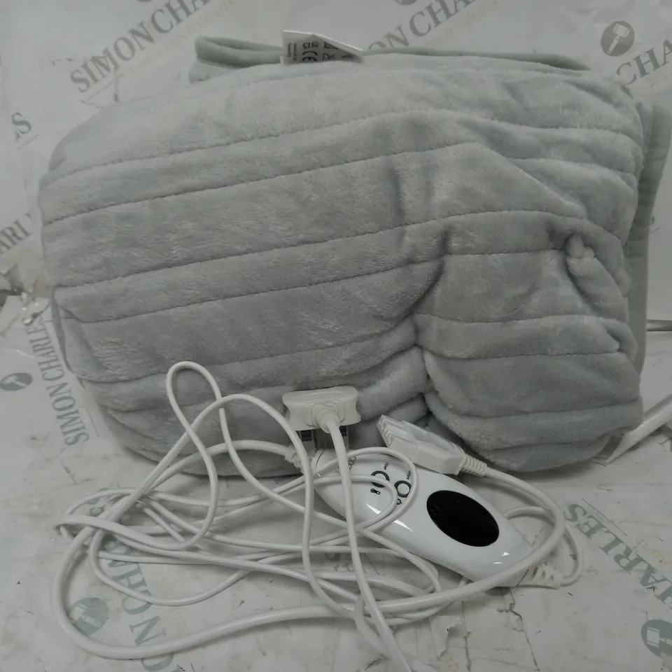 COZEE HOME HEATED BLANKET IN LIGHT GREY