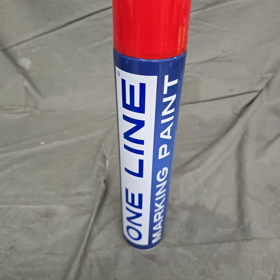 6 ONE-LINE MARKING PAINT AEROSOLS – RED, 750ML (SEMI-PERMANENT ACRYLIC) - COLLECTION ONLY