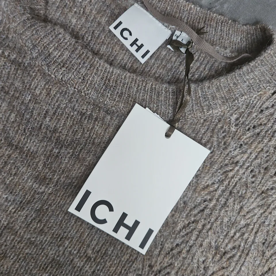 ICHI WOMEN'S TAUPE KNIT VEST TOP – SIZE L