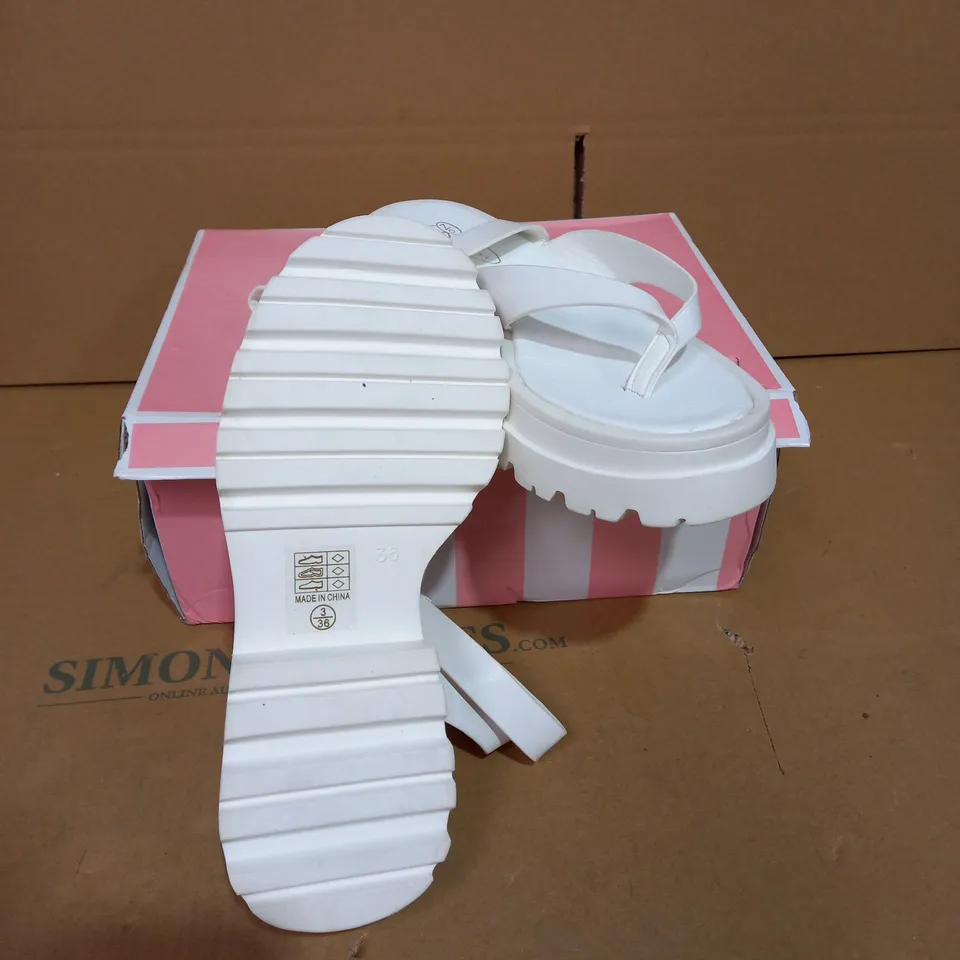 BOXED PAIR OF SIZE 36 NO DOUBT OPEN TOE SHOES