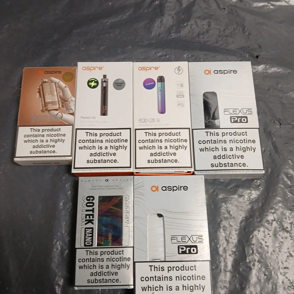 APPROXIMATELY 15 ASSORTED ASPIRE E-CIG PRODUCTS AND ACCESSORIES 