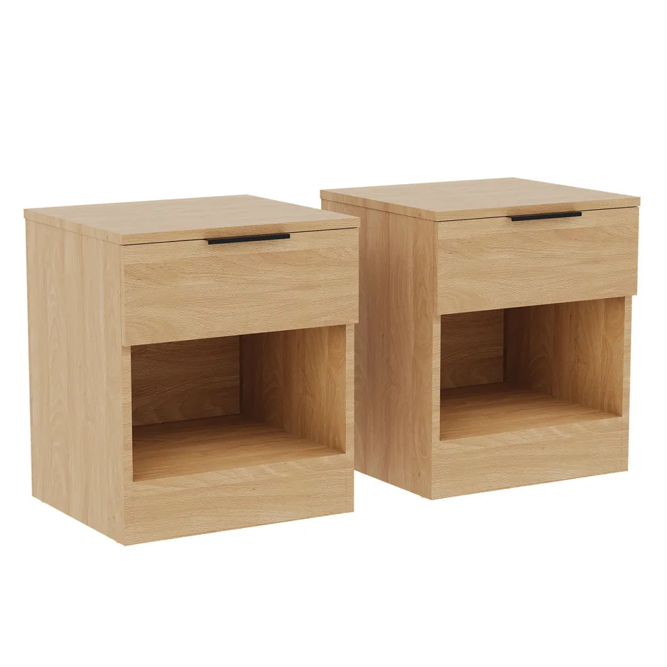 BOXED TREGA 1 DRAWER BEDSIDE CHEST, PINE - SET OF 2