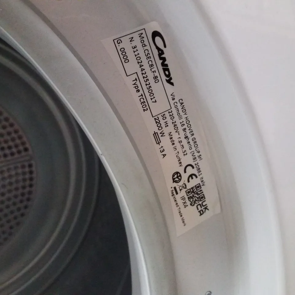 CANDY SMART CSEC8LF 8KG CAPACITY FREESTANDING CONDENSER TUMBLE DYER