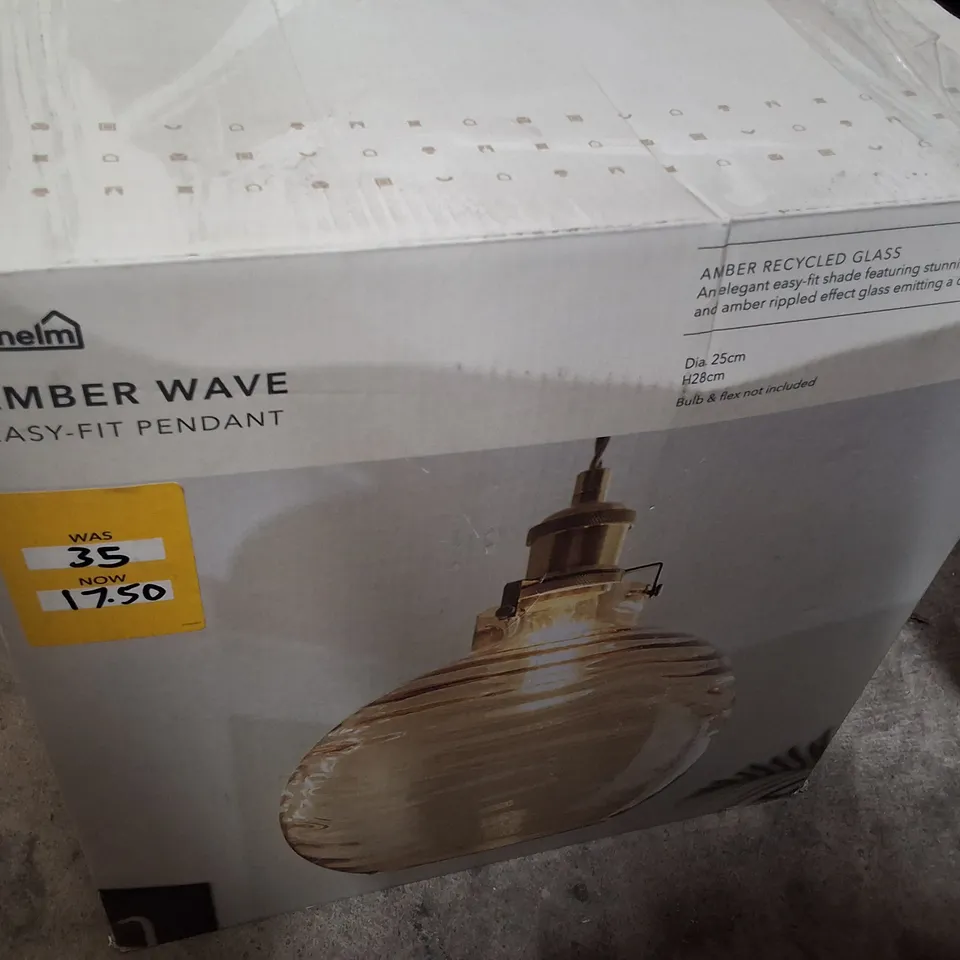 Boxed Dunelm Amber Wave Easy-Fit Pendant Light Shade