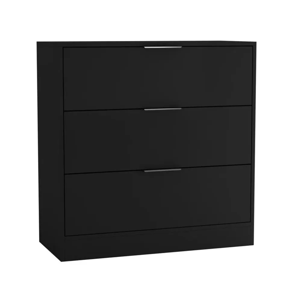 BOXED 80CM CHEST OF 3 DRAWERS COMPACT STORAGE BEDSIDE CABINET 