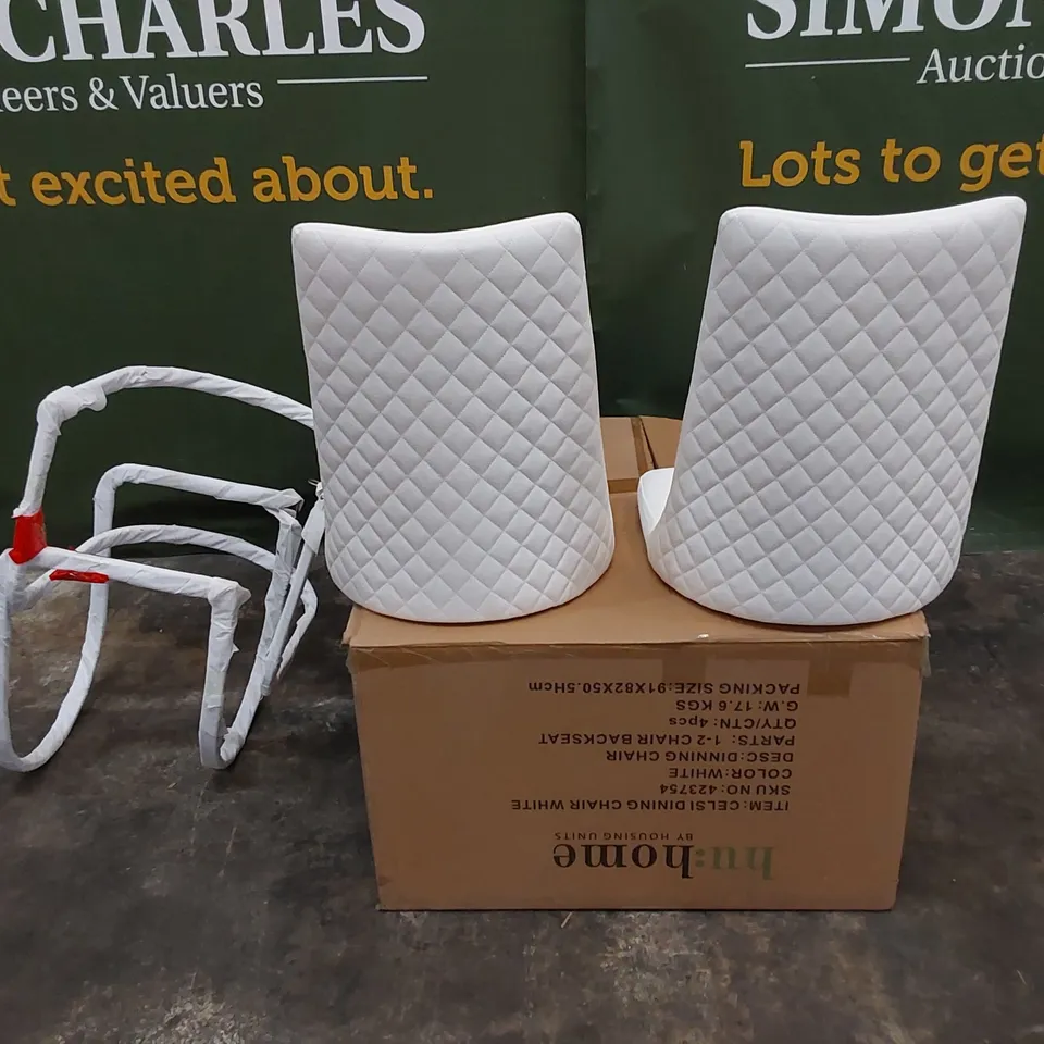 BOXED SET OF 2 CELSI DINING CHAIRS IN WHITE (2 BOXES)