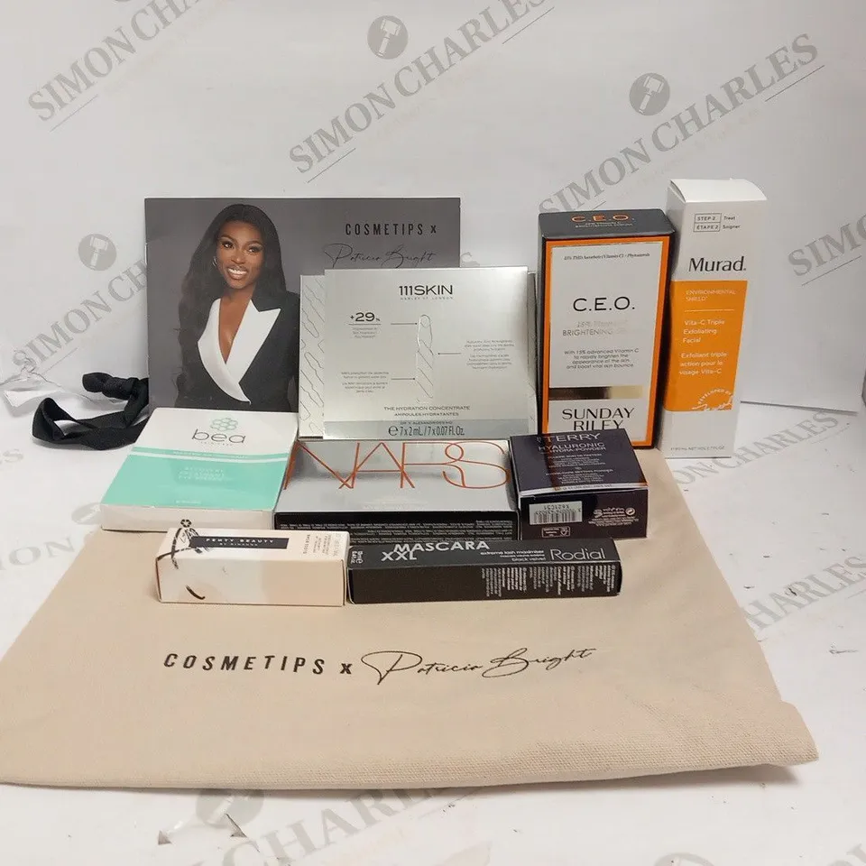 COSMETIPS X PATRICIA BRIGHT GIFT SET TO INCLUDE; NARS, FENTY, BEA, 111 SKIN, C.E.O, RADIAL, MURAD AND BY TERRY