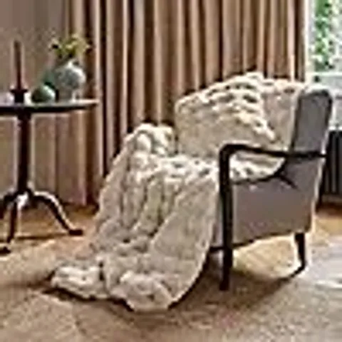 COZEE HOME GIFTABLE TEXTURED LUXURY FAUX FUR THROW