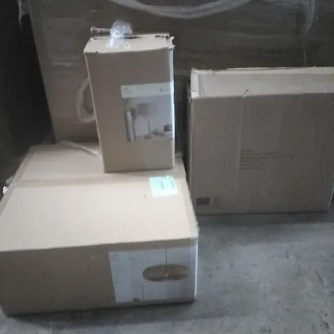 PALLET CONTAINING A VERY LARGE QUANTITY OF ASSORTED DESIGNER LIGHTING PRODUCTS INCLUDING:EASY FIT PENDENT,TABLE LAMP,CHANDELIER