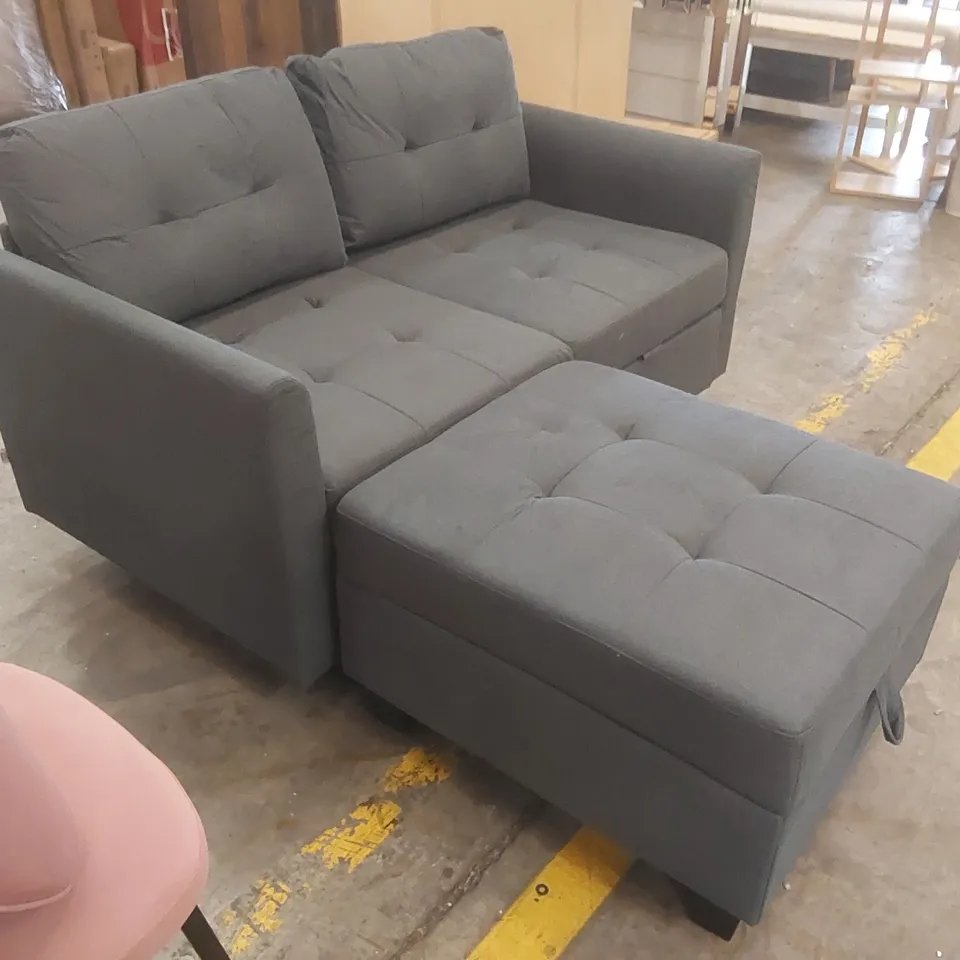 SEMMIE 2 SEATER SOFA & CHAISE WITH STORAGE