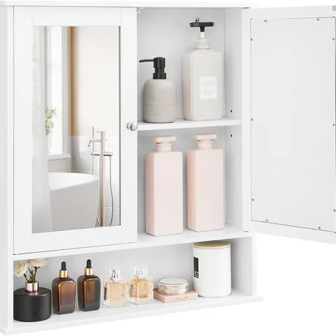 BOXED VASAGLE BATHROOM CABINET WITH MIRROR